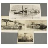 4 photo prints paddle wheelers incl Tom Greene,