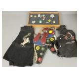 Gp incl case of cowboy pins, pair holsters &