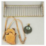 2 brass items: brass shelf 18" x 6 1/2" & London