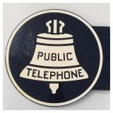 Double sided public telephone advertising flange