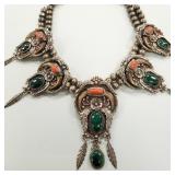 Vintage signed Kakiki silver squash blossom