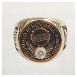 14K gold Pepsi Cola award ring set with diamond