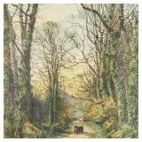 Fred Slocombe colored etching "A pleasant shady