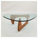 Noguchi style glass top table (not signed)
