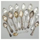 Group sterling silver spoons incl souvenir-