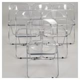 6 Anonima Castelli Italy folding chairs- 35 1/4"H