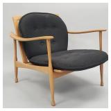 Italian mid-century modern birch lounge chair