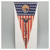 1945 WWII paper pennant: Welcome Home- Well Done