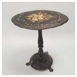 Victorian tilt top table w/ mother of pearl inlaid