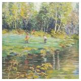 Oil painting on canvas- The Water Hole- Forest