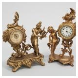 2 figural clocks including one New Haven- 9"H 7"W