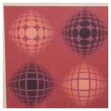 Vasarely pencil signed pop art serigraph #189/250-