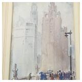 (Charles) St. Pierre signed watercolor "Chicago