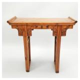 Antique Yumu elmwood altar table- 33"H 33 7/8"W