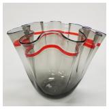 Oggetti- Italy large ruffled edge vase- 13"H 17"W