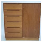 Danish teak tall wardrobe with interior drawers