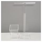 Lucite valet stand & waste basket- 40"H 18"W