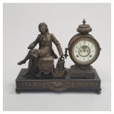 Ansonia figural statue clock- 16"H 19"W 7"D