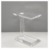 Heavy lucite end table with beveled edges- 21"H