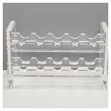 Heavy lucite wine rack with beveled edges- 15 1/2"