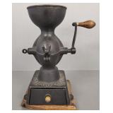 Enterprise metal coffee grinder w/ drawer 52"H