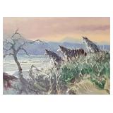 Signed CH oil on board w/ Vern Carver label: