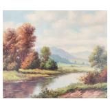 Vintage DeVoss landscape oil on canvas-