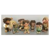 6 vintage NyForm, etc trolls- some w/ tags-
