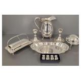 Gp incl sterling silver weighted candlesticks,