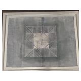 Pencil signed illegibly mixed media artwork (nicks