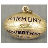 Antique 1923 10K gold & enamel football charm/