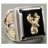 Black Hills gold & sterling silver ring w/