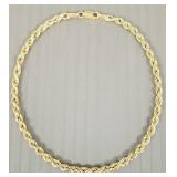 10K gold hollow rope chain bracelet- 1.7g; 8"L