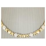 10K gold XO motif bracelet set with tiny diamonds-