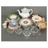 Gp assorted china & stemware incl Spode,