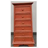 6-drawer painted unusual cabinet: 42"H 19"D