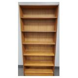 Danish modern style bookshelf- 75"H 35"W 11"D