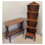 2 pcs. vintage furniture: narrow bookshelf &