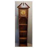 Vintage tall narrow bookshelf electric clock: 68"H