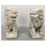 Pair cement Foo dogs- 10"H 8 1/2"W