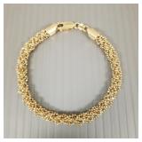 14K gold beaded multi-strand bracelet- 12.2g;