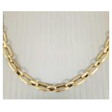 14K gold hollow link necklace (some links with