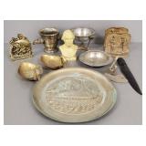 Gp vintage metal, etc. items incl bookends,