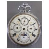 Multi dial Swiss pocket watch (as is, no crystal,