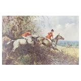 Vintage equestrian litho- 26"H 40"W OD framed