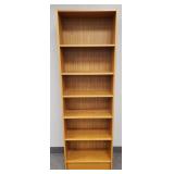 Danish modern style bookshelf- 75"H 24"W 11"D