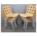 10 matching laminated wood & metal chairs- 32"H