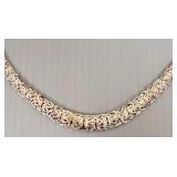 Sterling silver fancy link necklace: 20"L, 25g