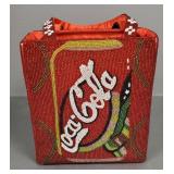 Beaded "Coca Cola" handled bag/ purse