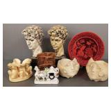 Gp decorative figural, etc items incl 12"H